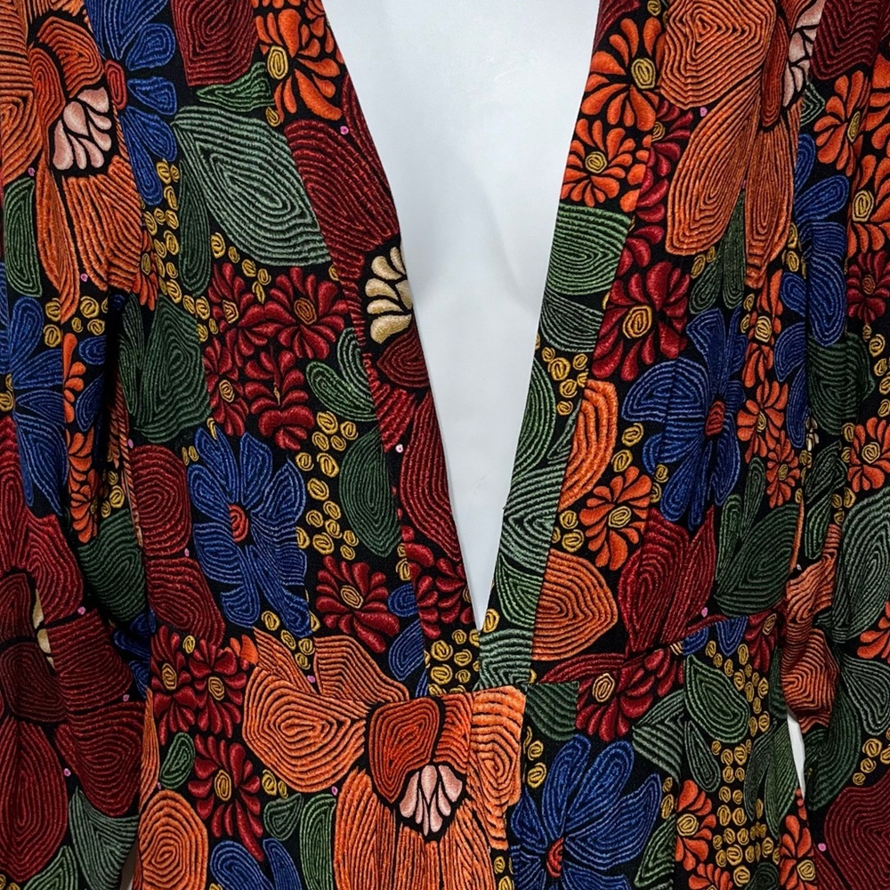 FARM Rio Red Orange Blue Green Floral Maxi Dress - Picture 5 of 11